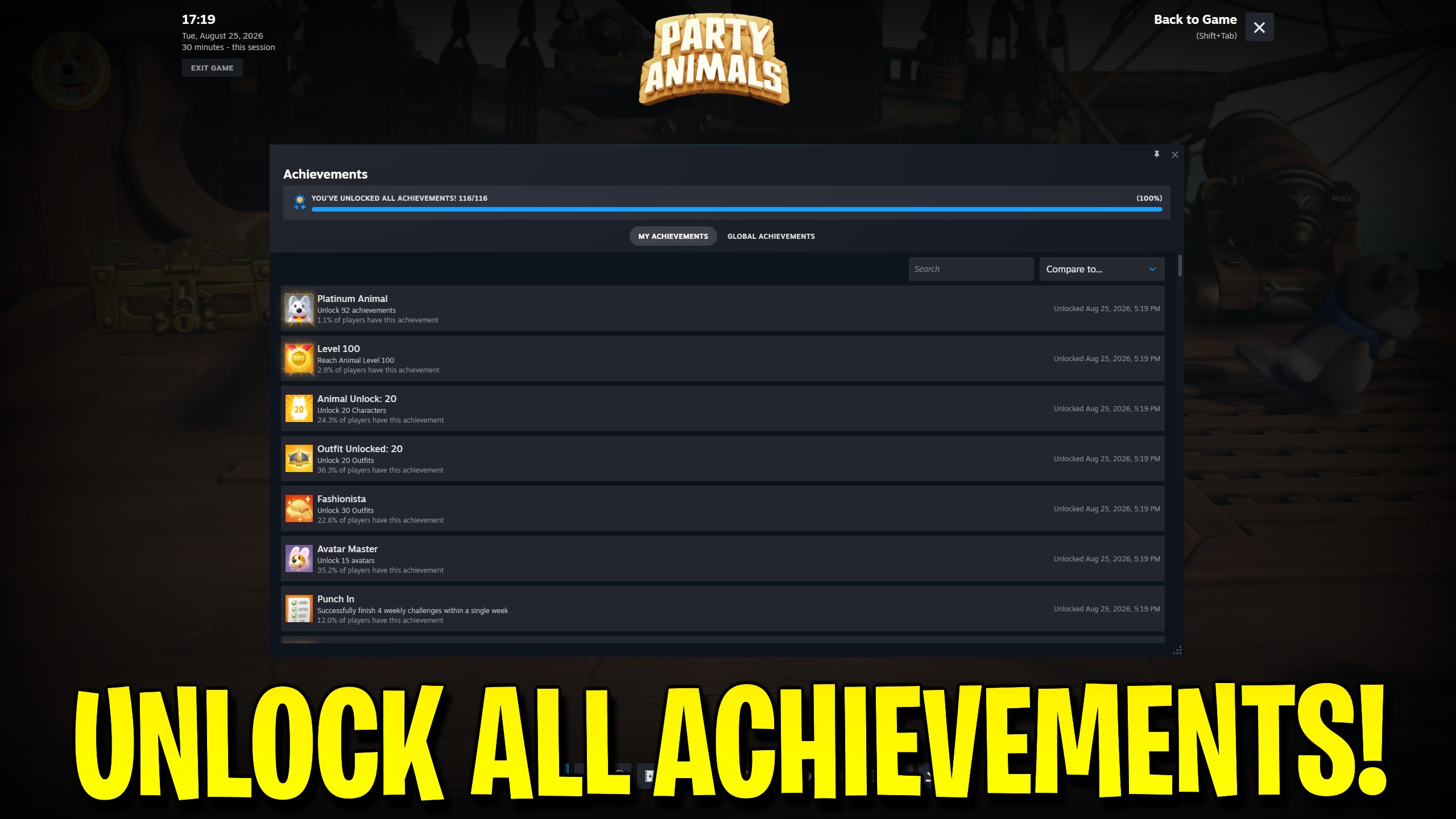 Party Animals — Achievement Unlocker (screenshot 2)